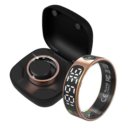 Smart Ring Health Tracker Touchable Screen Data Display Fitness Ring with Heart Rate Monitoring Sleep Tracking Exercise Tracker Long Battery Life Smart Rings for Android iOS Phones Wireless Charging