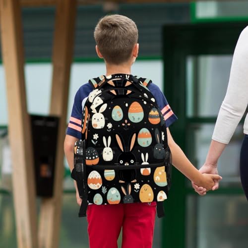 Sac à dos œuf de lapin de Pâques avec trousse pour la rentrée des classes