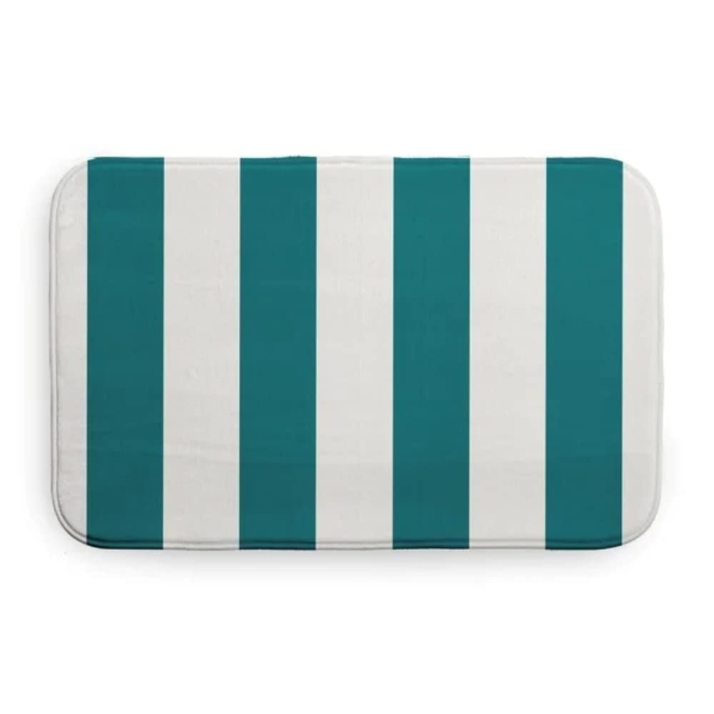 Modern 1 Piece Ultra Plush Bath Rugs for Bathroom Size 21 W x 34 L Non-Slip Backing Stripes
