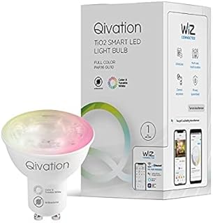 Qivation TiO2 Smart LED Bulb Japan tech 24/7 Air Purification,GU10 4.9W, BLT+WiFi, RGB Full Color, Works with Amazon Alexa...