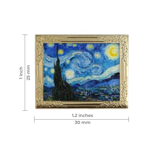 Image of REAL SIC - Art Frame Enamel Pin - Premium Gold-Plated Frame with Famous Artist Masterpiece Prints, Van Gogh, Cezanne, Klimt, Rousseau - Ideal for Jackets, Hats, Backpacks, Gift Giving, and Collectors