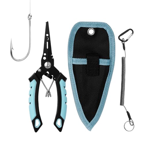 Ylnailky Alicates para - Tijeras de Hierro Portátiles de Uso Intensivo,Herramienta para Extraer Anzuelos Y Cortar Línea,para Hombre Padre Orilla Rio Lago Anguila