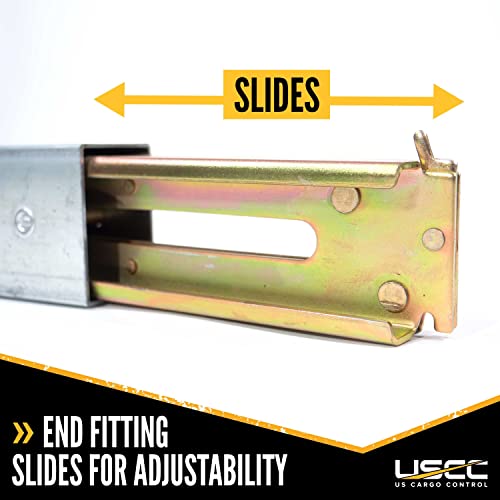 Image of US Cargo Control Steel E Track Load Bars 92 inch-103 inch (2-Pack), 1,500 LBS Working Load Limit, Adjustable Steel Load Bars for Semi Trailers & Box Trucks, Shoring Beam or Decking Beam with Thumb Release