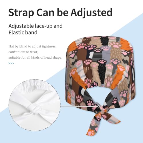 Image of Surgical Caps Men Women, Scrub Cap with Sweatband Adjustable