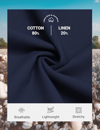 Image of COOFANDY Mens Cotton Linen Pants Casual Drawstring Summer Beach Pants Lightweight Linen Dress Trousers