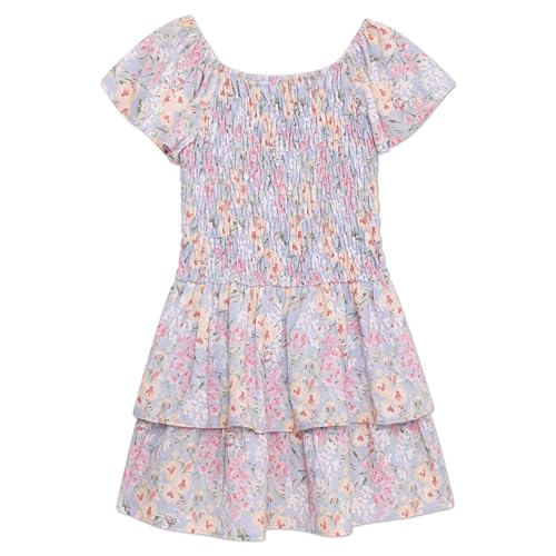 Speechless Girls' Flutter Sleeve Bubble Crepe Drop Waist Dress2