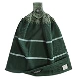 Dark Green Double Thickness Towel Hanging Kitchen Towel - Green Cotton Crochet Top