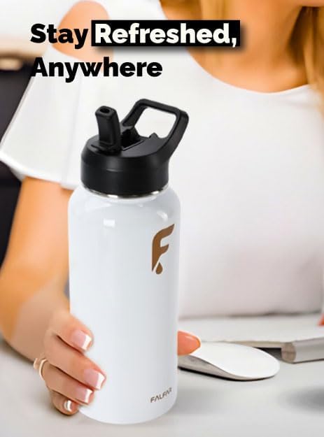 White – Pure Edition FALFAR HydraBottle 32oz White Insulated Water Bottle – Stainless Steel Double Wall Flask, Reusable & Leakproof, Keeps Drinks Hot and Cold, Ideal for Home, Gym & Work - Image 8