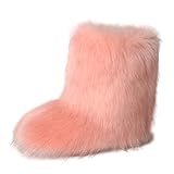 Botas de nieve de piel de zorro de imitación para mujer Botas de invierno peludas, (Estilo 1), 38 EU