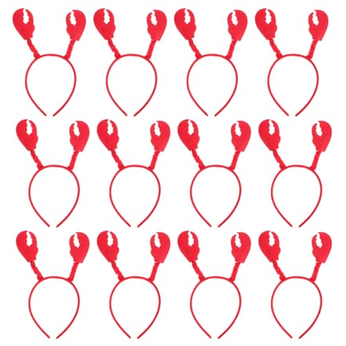 ifundom Lot de 12 bandeaux en forme de homard en forme de crabe, serre-tête de homard, chapeau de homard, accessoire pour cheveux, déguisement pour animaux, cosplay, fête, jeu