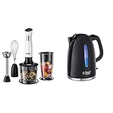 Produkt 1: Spülmaschinengeeignetes Zubehör: Messbecher (700 ml Fassungsvermögen), Zerkleinerer (500 ml Fassungsvermögen) mit multifunktionalem Deckel/Anti-Rutsch-Fuß, Schneebesen aus Edelstahl