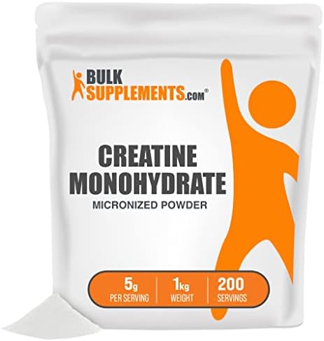 BULKSUPPLEMENTS.COM Creatine Monohydrate Powder - 5g of Micronized Creatine Monohydrate Powder per Serving, Pre Workout Creatine, Vegan Creatine, Creatine for Building Muscle (1 Kilogram - 2.2 lbs)