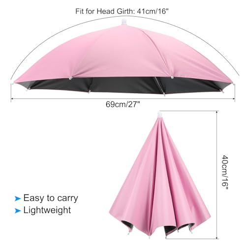 Patikil PTA240312TT000045 Umbrella Hat, 27 Inch Hands-Free Fishing Umbrella Hat Elastic Headband Folding Sun Rain Cap thumb #1