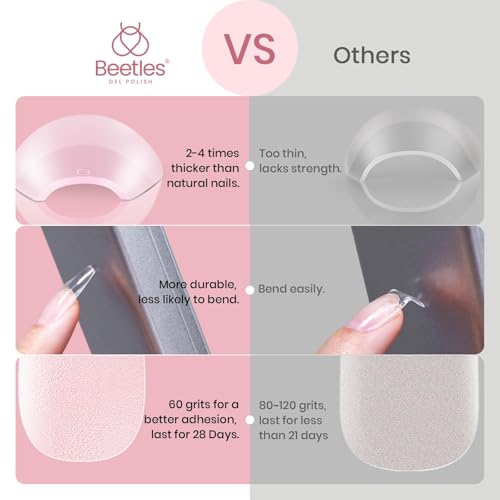 Image of Beetles Gel Nail Tips Short Coffin 576 PCS Half Matte Pre-Shape Fake Nails 12 Sizes Full Cover Acrylic False Nails Extension DIY Manicure Gifts for Women