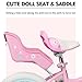 Glerc Petal Girls Bike, 14 Inch Kids Bike for Ages 3-5 Years Old, Princess Style Kids Bicycle with Training Wheels & Basket & Streamers, Pink