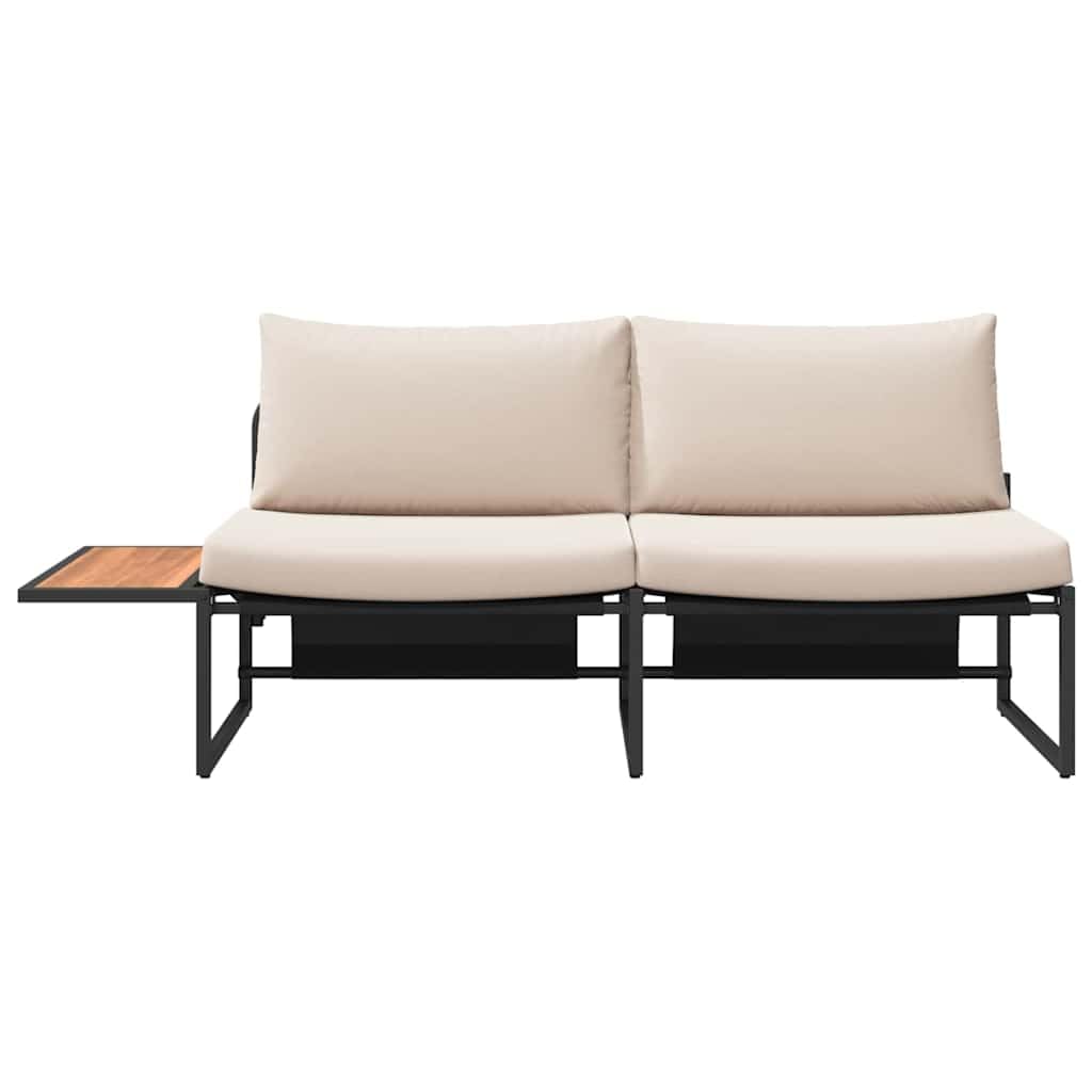 Sofa ogrodowa 200,5 x 70 x 85,5 cm, stalowa, odporna na warunki atmosferyczne, 2-osobowa, z poduszką, wytrzymała sofa outdoorowa na taras, balkon, meble ogrodowe do użytku na zewnątrz
