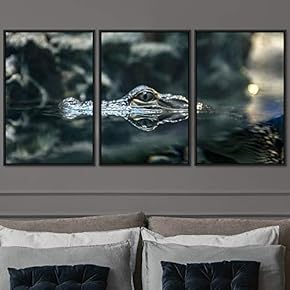 signwin 3 Piece Framed Canvas Wall Art Alligators...