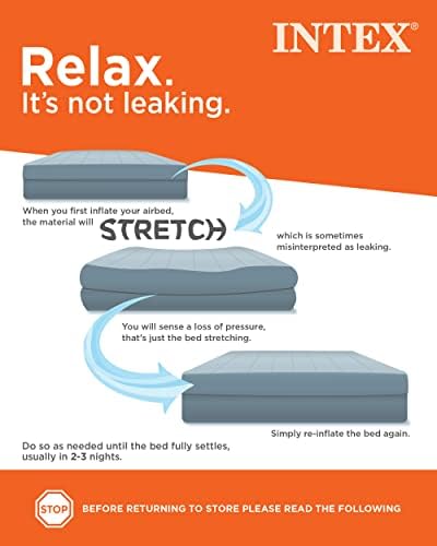 INTEX 64757E Dura-Beam Standard Downy Air Mattress: Fiber-Tech β Twin Size β 10in Bed Height β 300lb Weight Capacity β Pump Sold Separately - 3