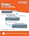 Intex 64115ED Dura-Beam Standard Pillow Rest Air Mattress: Fiber-Tech – Twin Size – Built-in Electric Pump – 12in Bed Height – 300lb Weight Capacity