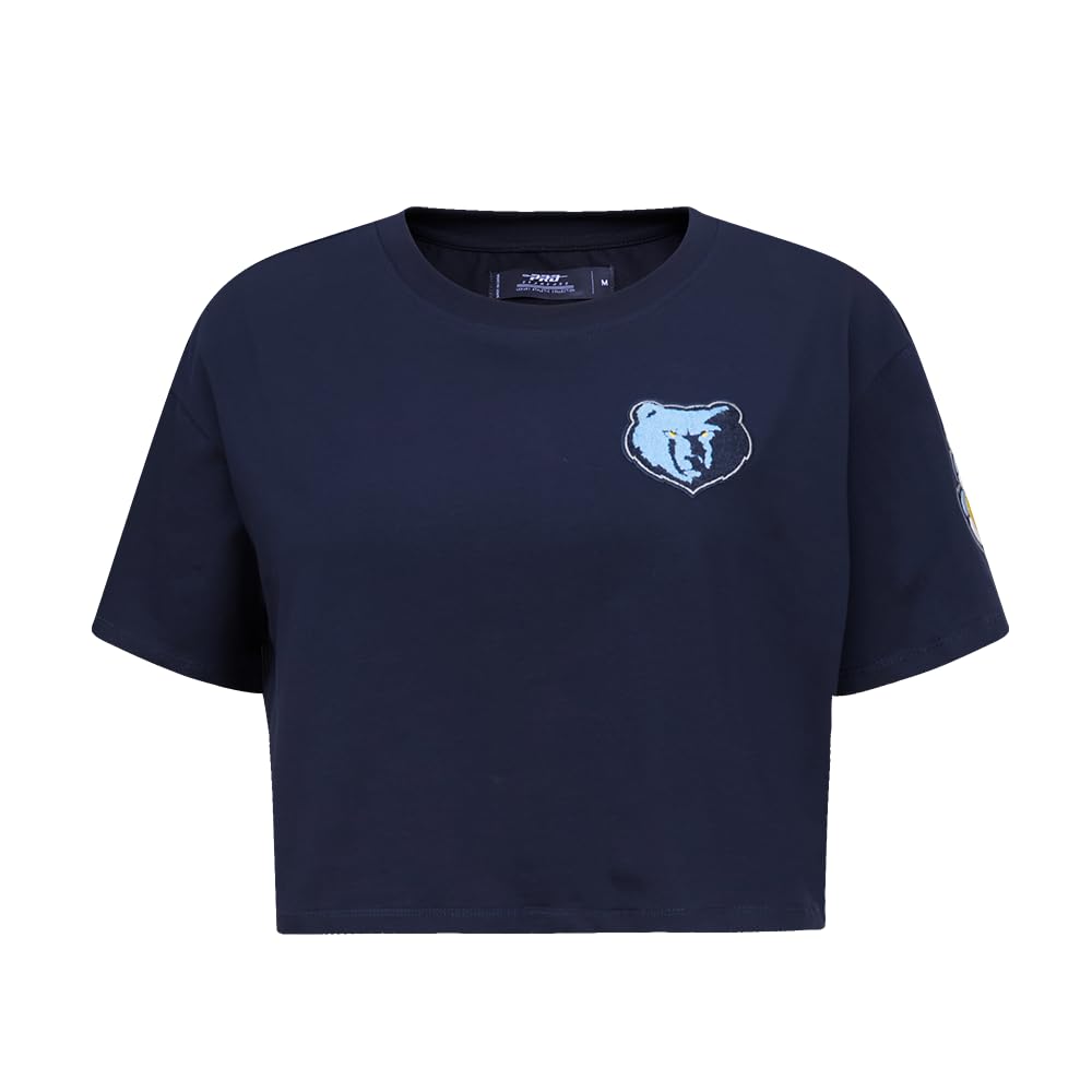 Pro Standard Womens NBA Memphis Grizzlies Classic Chenille Short Sleeve Boxy Tee Midnight Navy XL โ image 1