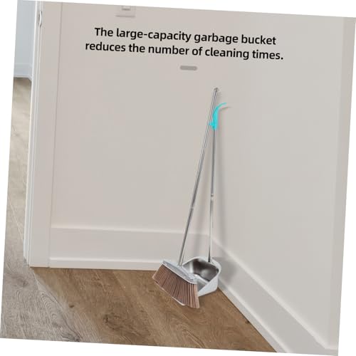 GLEAVI Besen Kehrschaufel Set Edelstahl mit Langem Stiel Robustes Kehrset für Haushalt und Büro Weiche Borsten Einsetzbar Langlebig und Widerstandsfähig – Bild 4