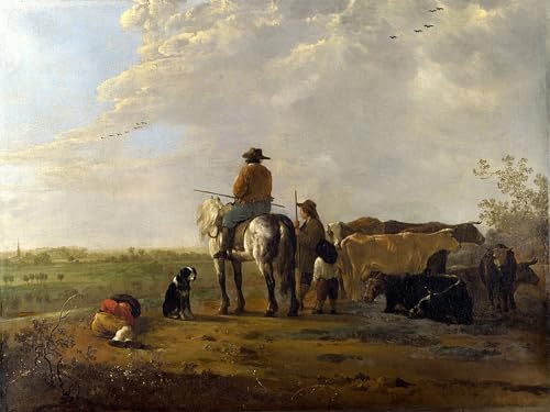 Aelbert Cuyp tableau de paysage pastoral ancien grande affiche artistique 60x90cm