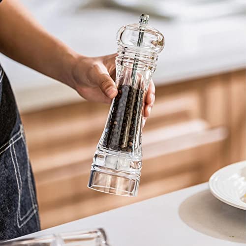 Transparent Abs Acrylic Grinders Set Refillable Mills & For Himalayan For Black Pepper Cumin Sea Salt Mung Bean Adjustable Ceramic Coarse Enjoy Your Best Fresh Ground Pepper Sea Salts (Abs-1Pcs) #TOP2