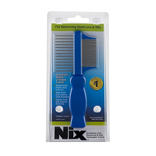 Nix Premium Metal 2-Sided Lice Removal Comb | Designed to Remove Lice