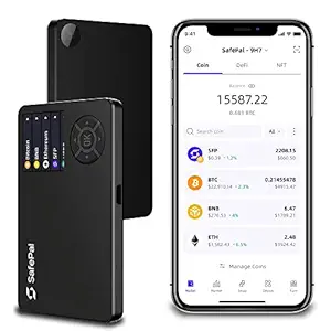 SFP SafePal S1 Cryptocurrency Hardware Wallet, Wireless Cold Storage For Bitcoin, Ethereum & More Tokens, Internet Isolated & 100% Offline, Securely Stores Private Keys, Seeds & Crypto Assets (Black)