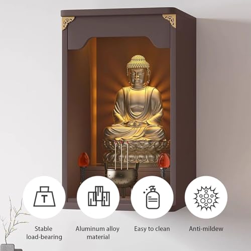 Étagère d'autel murale en métal avec tablette rétractable pour la divination