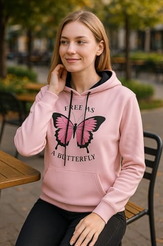 Image of Raves Womens Stylish Printed Hoodie | Trendy Cotton Fleece Hooded Sweatshirt for Women & Girls | Full Sleeve Winter Wear Pullover