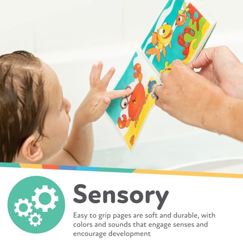 Image of Nuby Bath Fun Time Book with Water-Proof Pages and Surprise Squeaker, Early Education, 0 M+ (Prints May Vary)