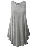 URBANCLEO Womens Scoop Neck Sleeveless eLong Tunic Top Shirt HGRAY 3XLARGE