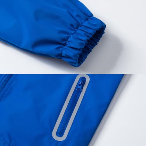 Image of Boys Rain Jacket with Detachable Hood Lightweight Raincoats for Kids