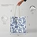 APJYM French Country German Shepherd Tote Bag, German Shepherd Gifts for Women, Blue and White Chinoiserie Dog Canvas Tote Bags for Women, Vintage Dog Reusable Grocery Shopping Bag