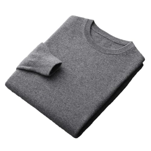 Men's Merino Cashmere Sweater Round Neck Pullover Business Top Knitted Loose Men's Jacke