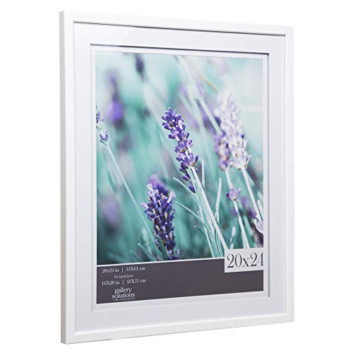 Gallery Solutions 20X24 Double Mat For 16X20 Picture Wall/Tabletop Frames, 20" X 24", White/White #TOP1