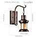 moonkist Industrial Vintage Single Head, Rustic Nordic Glass Wall Sconce Fixtures Retro Metal Painting Color Wall lamp for Home Bar Bedroom Bedside Corridor Decorate Wall Light 110V