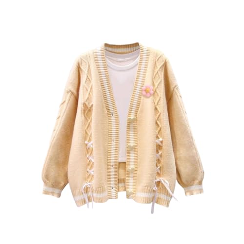 Image of Chevara Women's Cute Sweet Cardigan Sweater Kawaii School Uniform Button Long Sleeve V-Neck Knitted Outerwear