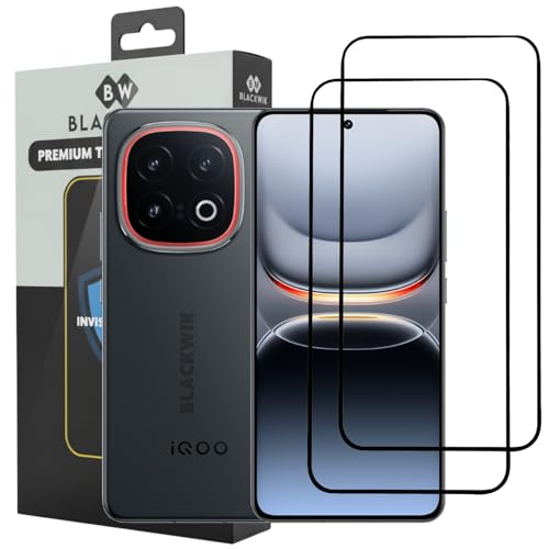 Image of Blackwik Tempered Glass Screen Protector for iQOO 13 with Edge-To-Edge Protector Coverage | Easy Installation Kit (Black) (Pack Of 2)