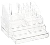 Ferrabelle Acrylic Oranganizer Jewelry Cosmetic Storage Display Boxes 2 Pieces Set (OneSize, Clear)