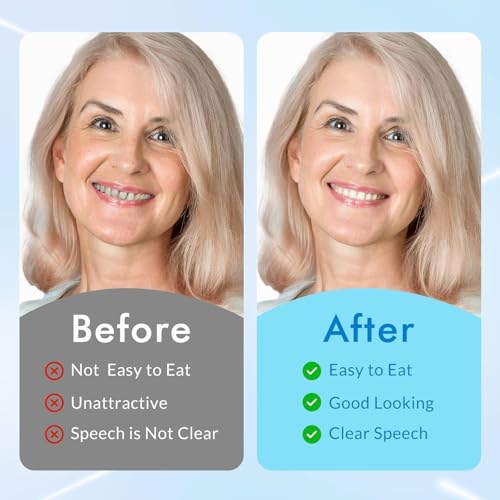 Moldable False Teeth,Silicone Dentures,Men and Veneers Teeth for Women,Upper and Lower Matching Set, Convenient and Quick, Suitable for Daily, Party (Unflavored) - Thumbnail 5