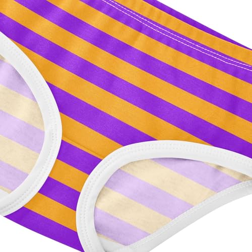 Orange Purple Stripe Toddler Girls's Underwear 2T4