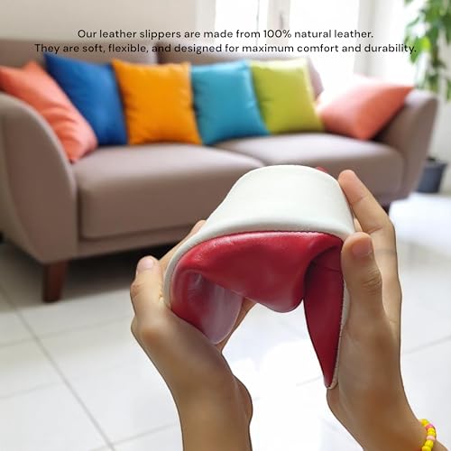 Moroccan Leather Slippers for Men & Women – Handmade Unisex Indoor House Shoes, Genuine Leather, Non-Slip Sole, Soft Lining, Comfortable Slip-On Mules for Home, Bedroom & Living Room4