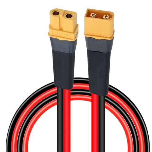 laffoonparts Cabo de extensão conector fêmea para macho de 10FT 12AWG para carros RC, drones, estaçõ