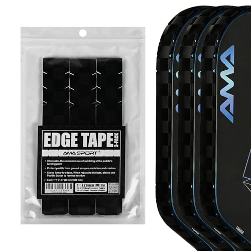 PICKLETECH Pickleball Edge Guard Tape – Black Grid Pattern Edge Tape