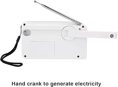 Miniatura 8 de Solar Emergency Radio, Hand CrankBattery Operated, Portable Power Bank with Solar Charging, SOS Alarm, AM FM Radio with LED Light, Emergency
