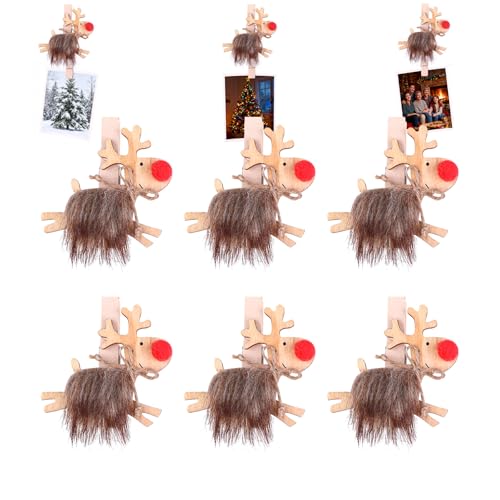 VOSAREA Christmas Wood Clips