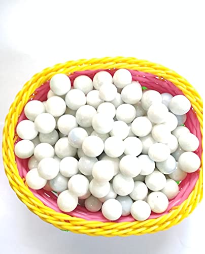 Image of Decorative Glass Marble Kanche Pebbles for Decoration & Kids Playing Kanche /goli Glass Marbles(White 950 Gram)