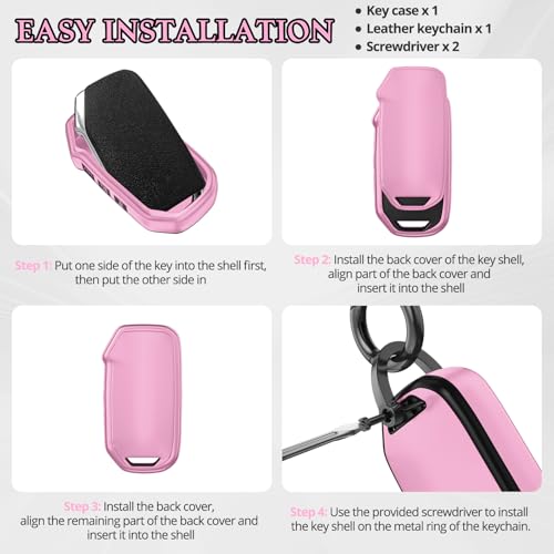 Image of for Kia Key Fob Cover Accessories,Matte TPU Material, with a Cute Leather Keychain,for Telluride,Carnival,K5 gt line,K5,Forte,K4,Sorento, Sportage and Other Models. (Iceberry Powder, Model-2)